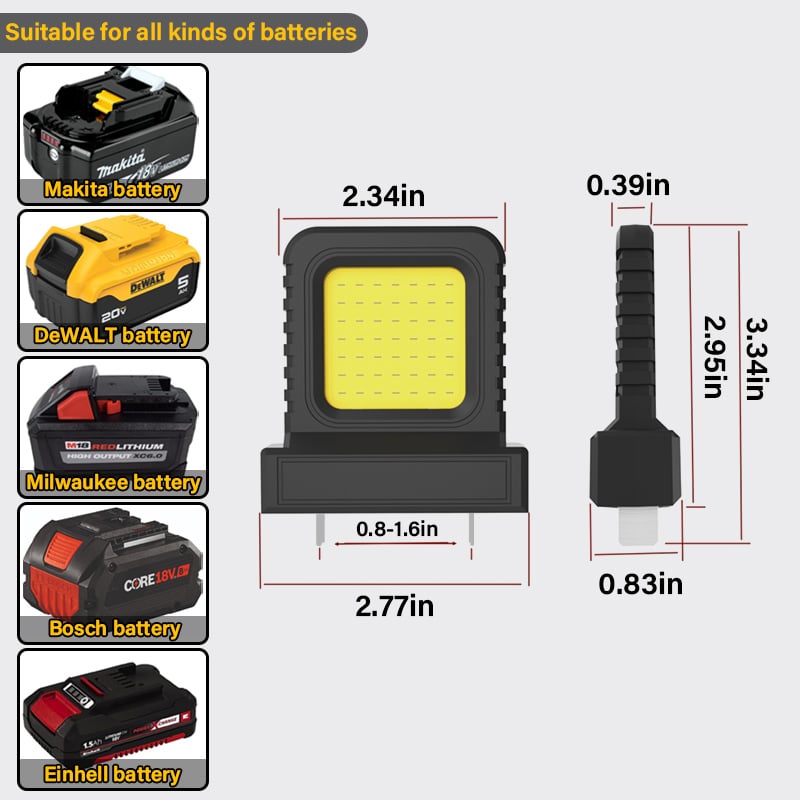 Portable LED flashlight for 21V batteries – PowerBeam Pro